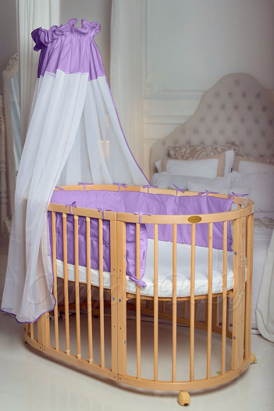 КРОВАТКА- ТРАНСФОРМЕР "COMFORT BABY" .Цена: 25 000 руб.  ХАРАКТЕРИСТИКИ:  возраст детей: 0-5 лет  габариты модели (Д х Ш х В): 1) колыбельки: 78*76*81 см  2) овальной кроватки: 128*76*81 cм  матрас приобретается отдельно.  максимальная нагрузка: 120 кг  Материал: изготавливается только из настоящего массива бука высшего сорта.  сборка: кровать в разобранном виде, простота сборки, инструкция по сборке на русском языке  продукция сертифицирована  производство: Россия  гарантия: 2 года   Дополнительные характеристики: 4 положения по высоте (расстояние положения дна от пола без колес: 1см, 12см, 37см, 57см; расстояние между отверстиями снизу-наверх: 12см, 15см, 20см.); 3 прутика - съемные.  КОНМПЛЕКТАЦИЯ:  1-я ступень - круглая кроватка  2-я ступень - овальная кроватка  3-я ступень - диванчик  4-я ступень - манеж  5-я и 6-я ступени - 2 кресла и столик  7-я ступень - пеленальный столик  ДОПОЛНИТЕЛЬНЫЕ ОПЦИИ:  Комплект постельный "Classic" +6950 руб.  Комплект постельный "Colorit" + 11990 руб.  Фирменный держатель для балдахина +790 руб.  Комплект цельных матрасов " Холкон"/ "Кокос" (круглый+овальный) +8490 руб  Маятник "ComfortBaby Pendulum" 2 в 1+6990 руб.
