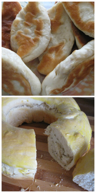 у нас сегодня пирожки с картошкой и рулетик с маком