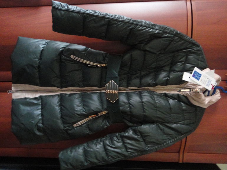 пуховик IKAUS+шарф и шапка, р.48, темно-зеленый