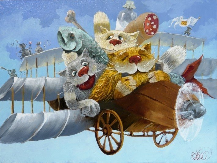 Довольные коты Антона Горцевича