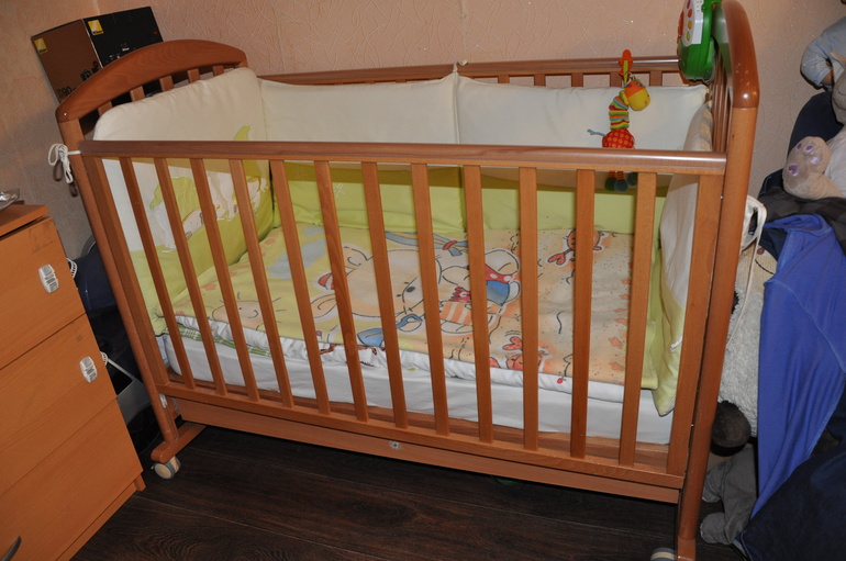 Кроватка Papaloni Джованни 120*60 + матрас + комплект CebaBaby