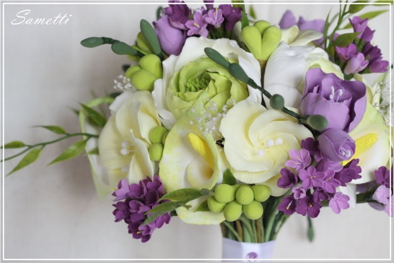 Букет невесты из легкой глины