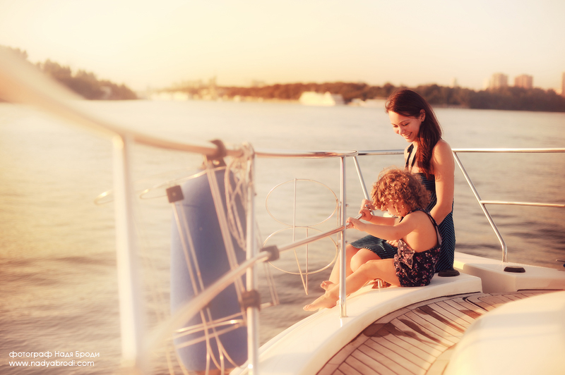 Семейная съемка на яхте, Москва лето 2013