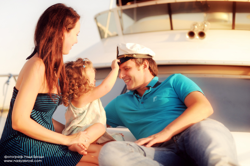 Семейная съемка на яхте, Москва лето 2013