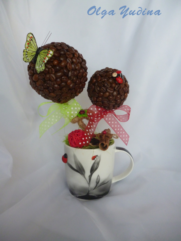 Мои кофейные топиарии,новое и ещё прошлогоднее...