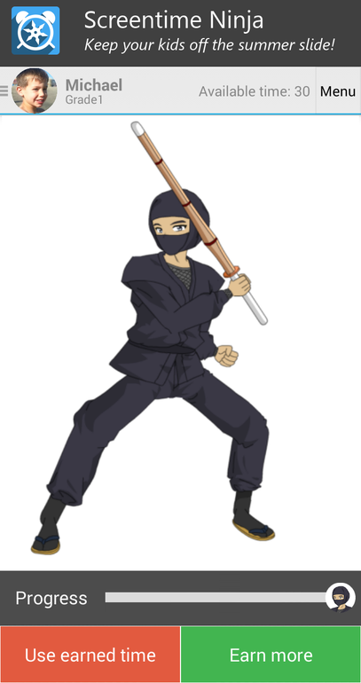Screentime Ninja или как ограничить время проведенное детьми за электронными приборами и подружить с математикой.