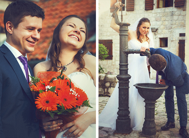 Прогулка после венчания в Черногории (г. Котор) . Владимир и Катерина апрель 2014