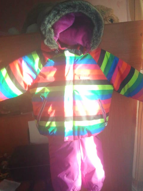 наш зимний костюм Ленне цвет 6130 радуга,малиновый.