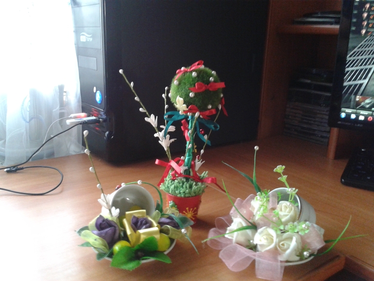 К пасхе и не только цветочные композиции...