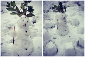 Первый снеговик для Максимки