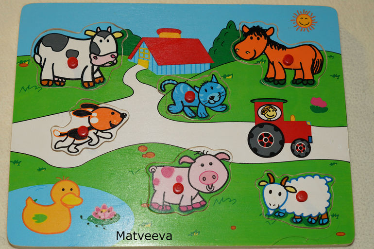 Наши деревянные игрушки 10 мес - до 1,7 . Часть 5 - рамки-вкладыши