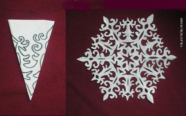 Вырезаем снежинки!))))