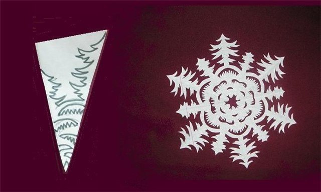 Вырезаем снежинки!))))