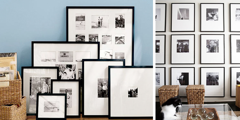 Черные рамки в интерьере.