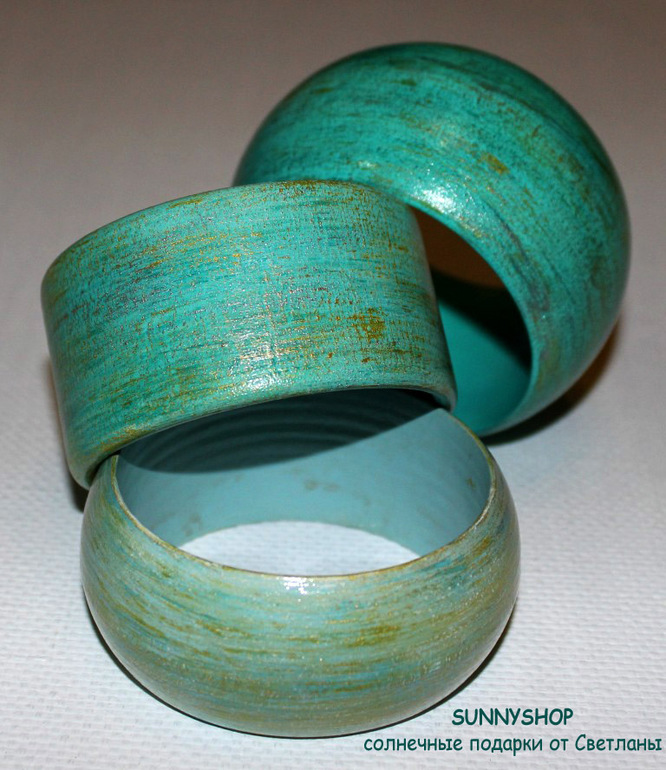 Деревянные браслеты, ручная роспись