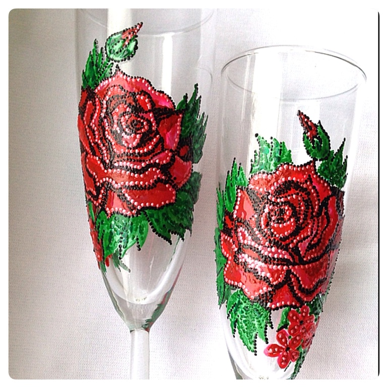 Свадебные бокалы "Роза"