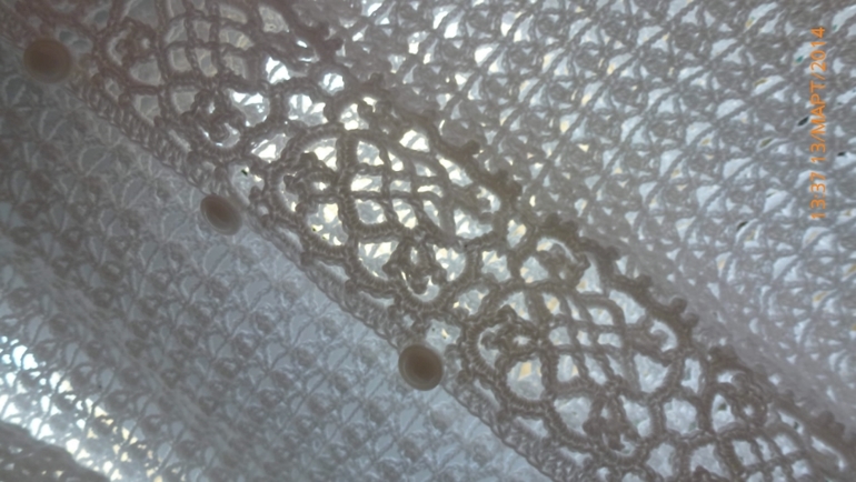 ажурный жакет с планкой из мотивов