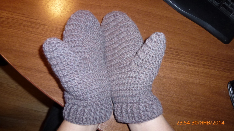 варежки для мужа и меня