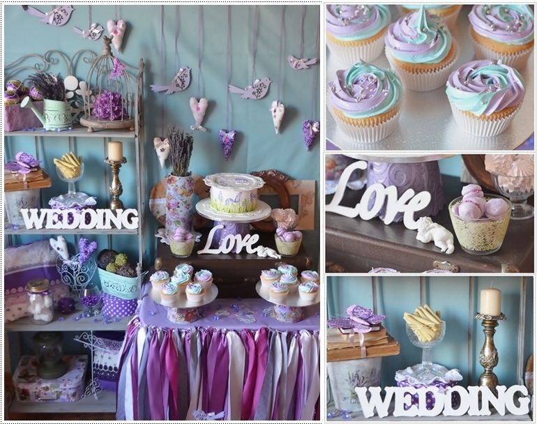 Wedding candy bar lavender and peppermint. Свадебный сладкий стол лаванда и мята.