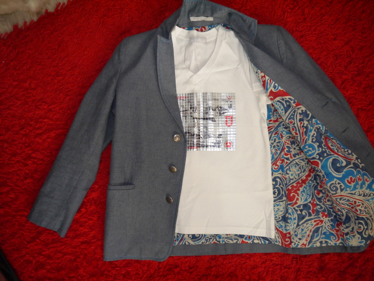 Пиджак синий с принтом на спине «ретро мафия» Gioia di Mamma