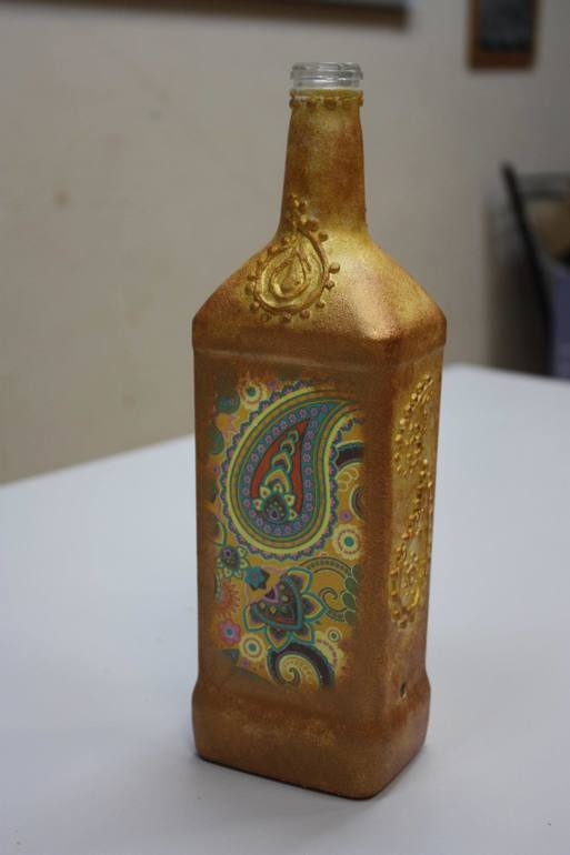 Мастер-класс по бутылке «Загадочная Индия».