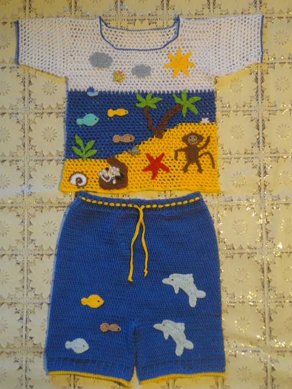 Комплект крючком для мальчика