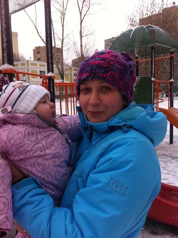 Первый снег моего пузырика)