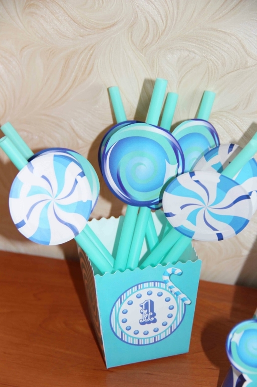 Бирюзовый конфетный набор для мальчика.