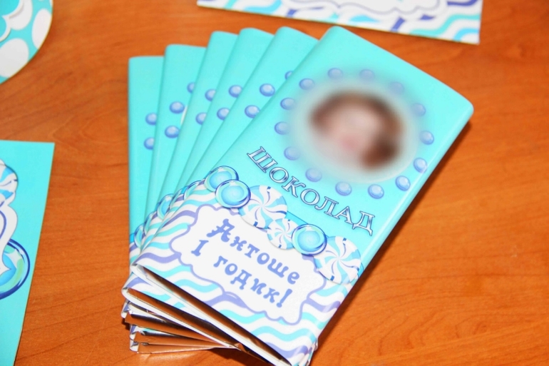 Бирюзовый конфетный набор для мальчика.