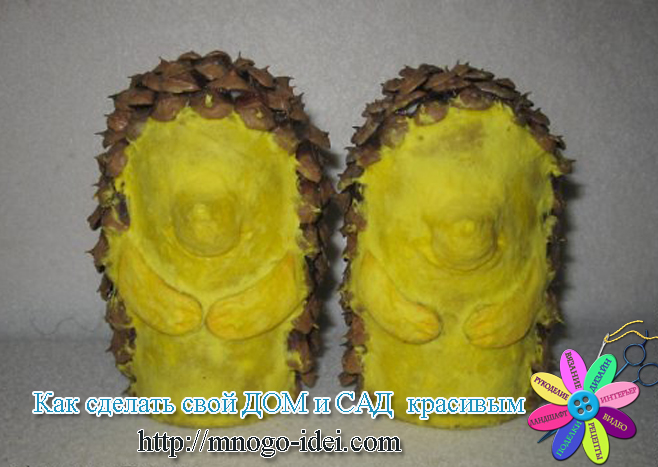 ежики из шишек