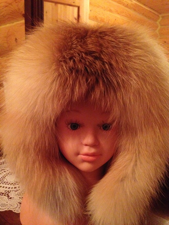 новинка ! шапка ушанка из красной лисы со  стриженной норкой 3 в 1