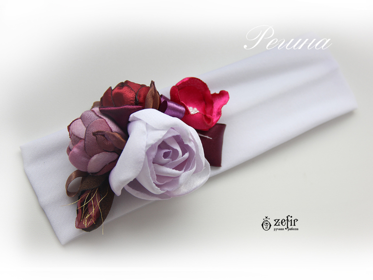 В  наличии. Новые от 23,04. Броши, ободки, повязки с  цветами  из ткани  ручной работы!