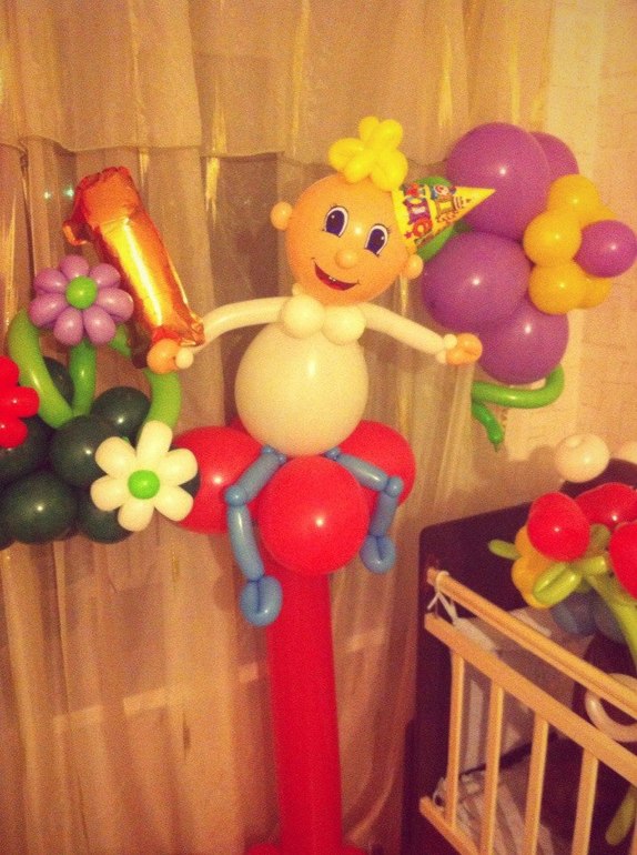 Оформление праздника шарами.